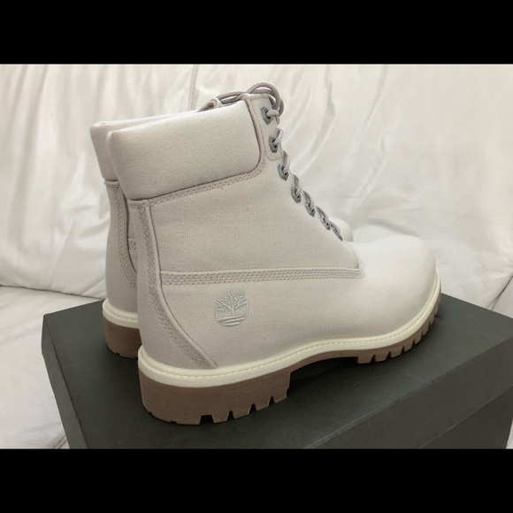 Timberland 6 Inch Fabric Boot Light Beige New - Picture 4 of 6